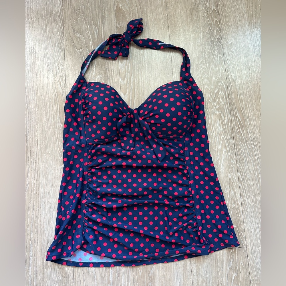 Large Merona polka dot tankini top